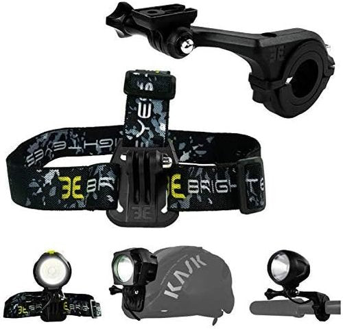 BRIGHT EYES - Mounts Compatible with Action Cameras, for 1200 (Blaze),1600 (Helios) & 1800 (Stamina) Lumen Bike Lights. Also Fits All Other Similar Lights (Lights not Included).