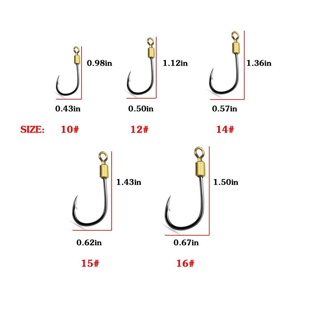 Fishing Hook with Leader,5 Hooks Fishing Rig-7 Strands Nylon Coated Fishing Leader with Swivle,Snap,Hooks