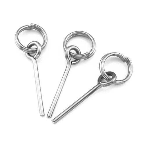 DGHAOP 4pcs Tent Pin & Ring Replacement Stainless Steel Tent Pole Connectors for Outdoor Camping Hiking Travel