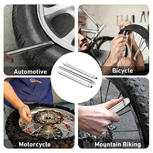 Bike Tire Levers - Motorcycle Tire Spoons Iron Set Dirt Bike Tire Changing Tools 10" Lengthen Premium Stainless Steel Repair Tube for Motorcycles Electric Bicycles Mountain Dirtbike