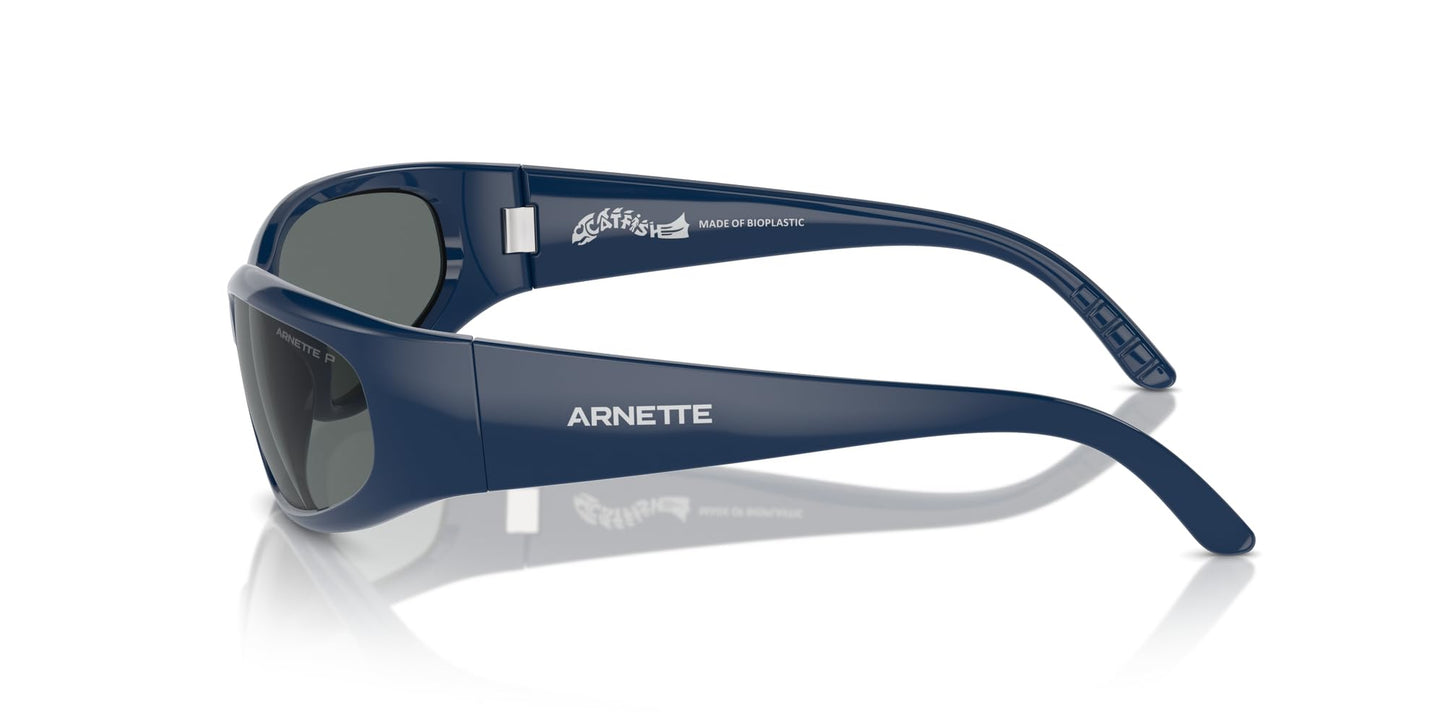 Arnette Men's AN4302 Catfish Rectangular Sunglasses, Bluette/Polarized Dark Grey, 62 mm