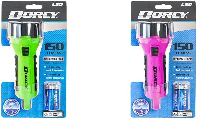 Dorcy 55 Lumen Floating Water Resistant LED Flashlight with Carabineer Clip, Pink ( 41-2509)