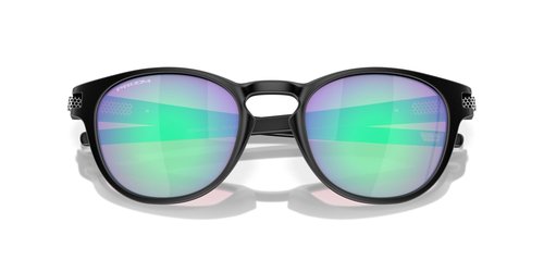 Oakley Men's Oo9349 Latch Low Bridge Fit Round Sunglasses, Matte Black/Prizm Golf, 53 mm