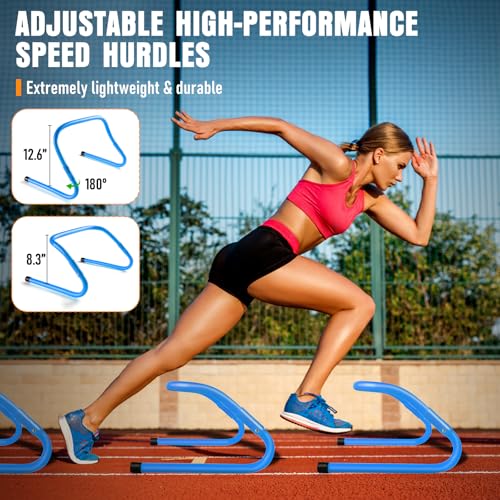 MUROZA Blue 20ft Agility Speed Ladder Training Set with Hurdles & Cones
