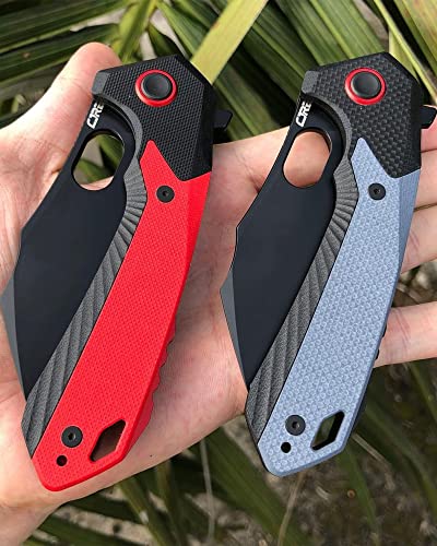 CJRB Caldera Folding Pocket Knife 3.5" AR-RPM9 Steel Blue G10 Handle
