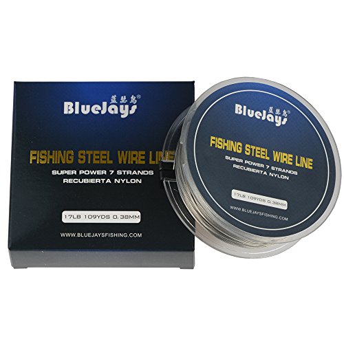 100M 17LB Stainless Steel Fishing Wire Leader with Nylon Coating - Super Soft, Waterproof