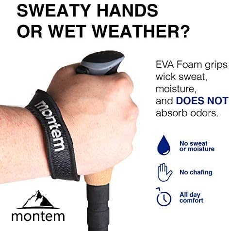 Montem Ultra Strong Trekking, Walking, and Hiking Poles - One Pair (2 Poles) - Collapsible, Lightweight, Quick Locking, Weather-Resistant and Ultra Durable