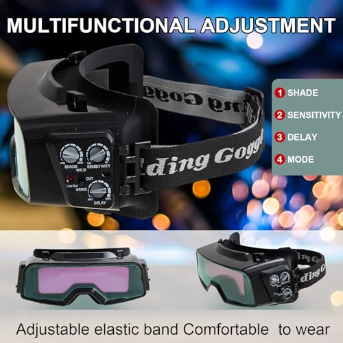 Auto-Darkening Welding Glasses for Cutting and Grinding Safety 4.82x1.38