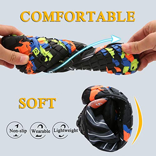 Water Shoes Men Women Barefoot Aquatic Shoes for Beach Pool River - 12 Women / 11 Men, Black