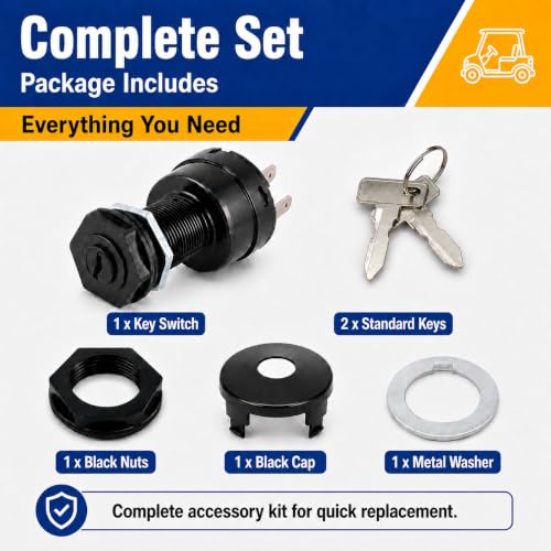 Golf Cart Ignition Switch with Keys for Club Car Precedent 2004+ and Tempo 2018+