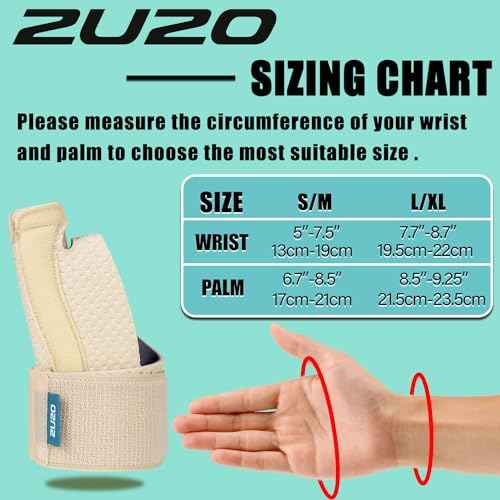 Compression Thumb Brace, Breathable Wrist Stabilizer - Lightweight Thumb Splint for BlackBerry Thumb, Sprains, Carpal Tunnel, Tendonitis, Arthritis Pain Relief- Support Wrap for Men/Women, S-M, Beige