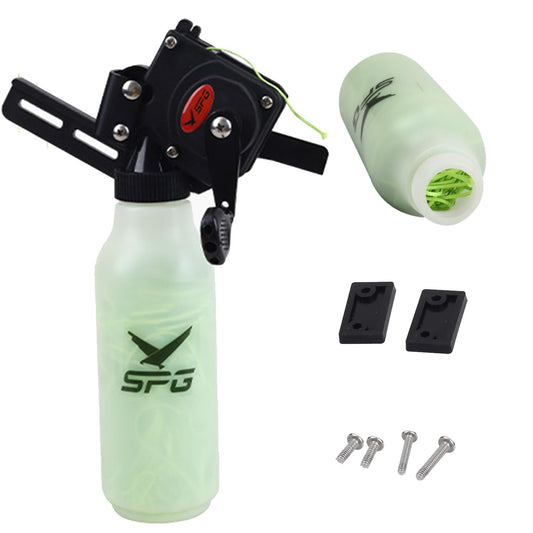 SPG Bowfishing Reel, Archery Bottle Bow Fishing Reels Kits with 40M Fishing Rope, Smooth Bowfishing Reel Kit for Right Hand Compound and Recurve Bows Tool Accessories