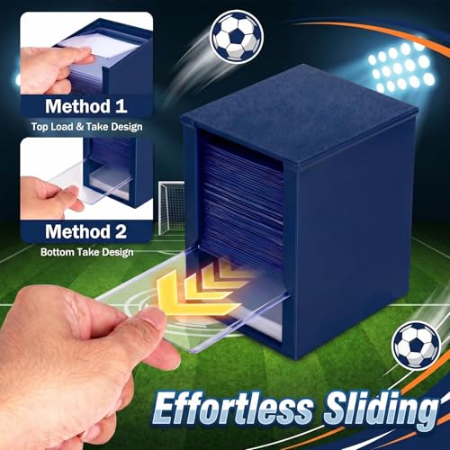 Navy Toploader Dispenser & Penny Sleeve Holder - Dual Compartment Card Storage