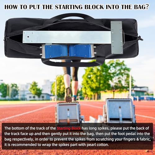 31.5in Foldable Gym Bag for Starting Blocks - Waterproof Travel Duffel with Handles