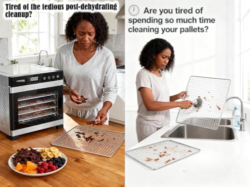 12x13 Inch Silicone Dehydrator Sheets 6-Pack for Food Jerky Fruit Herbs