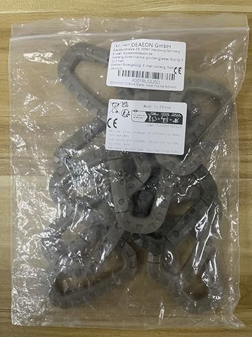 HOUSON 12 Pack Tactical Multipurpose Carabiner Clip, Tactical Small D-Ring Shape Locking Hanging Hook Clips for Molle Webbing Outdoors Bag Backpack with Snap Keychain Button Fast Latch System (Black)