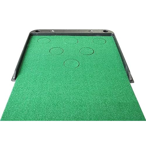 Fitvids Golf Pong Game Set, Putting Mat Indoor & Outdoor Golf Putters, 12 Hole Covers Putting Green Practice Training Aid Gifts for Home, Office, Backyard