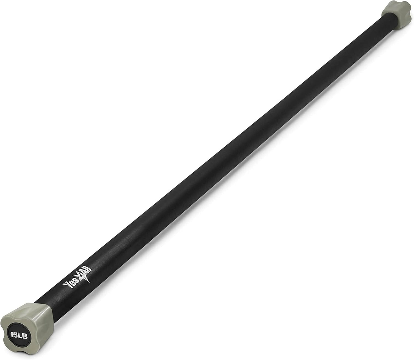 Yes4All Total Body Workout Weighted Bar, Resistance Band Bar, Racks for Strength Training, Exercise Bar for Yoga in Home and Gym - Single/Combo