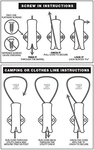 SlotLock All-Purpose Rope Cinch, Multipurpose Rope Locking Device for Clotheslines, Cargo Management and More, 5-Pack