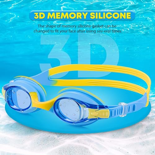 Unisex Child Swim Goggles - Anti-Fog, No-Leak, Clear Vision, Pack of 2
