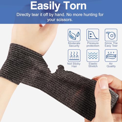 Black Self-Adhesive Bandage Wrap 2 Inch x 5 Yards - Medical, Sports & First Aid