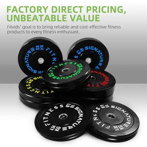 Fitvids Olympic Bumper Plates Set, 2" Weight Plates for Strength Training & Weightlifting, Paris or Set or Set with Barbell, Multiple Options