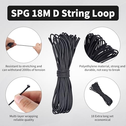 D Loop Material for Compound Bow 59ft Tear-Resistant Archery String with Wax