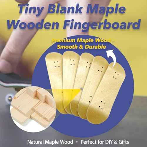 Mtuiweo DIY Series Wooden Finger Skateboard, 5 PCS Blank Teak Fingerboards Design Your Style, 30mm x 100mm Handmade Wooden Fingerboard Decks