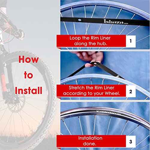 Pack of 2 Bicycle Rim Strip 26" x 20mm ? Red Rim Tape High-Pressure, Puncture & Temperature Resistant Durable Elastic PVC Bike Wheel Liner for Mountain & Road Bicycle (Black, 26Inch x 20mm)