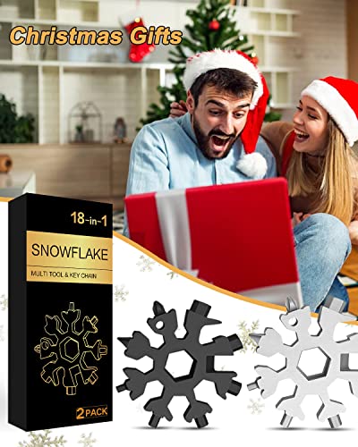 18-in-1 Snowflake Multitool for Adults Men Black & Silver Christmas Gift