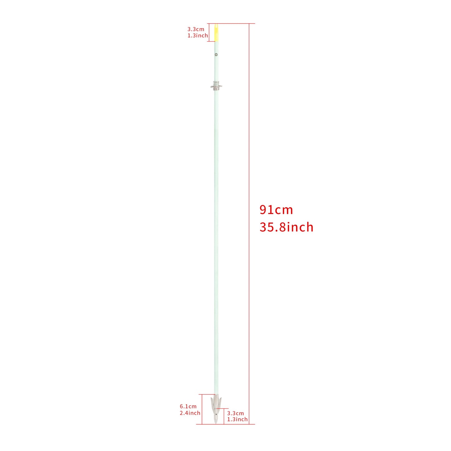 AMEYXGS 3/6pcs Archery Bowfishing Arrows Luminous or White Fiberglass Arrow Shaft with Broadheads and Safty Slides for Compound Bow and Recurve Bow Fishing Huntings (3 pcs, Luminous, Short broadheads)