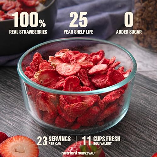 Freeze-Dried Strawberries – Premium Sliced | #10 Can, 25-Year Shelf Life, Emergency Food & Snacks