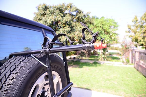 Allen Sports Deluxe 2-Bike Spare Tire Rack - Heavy-Duty Black Bicycle Carrier