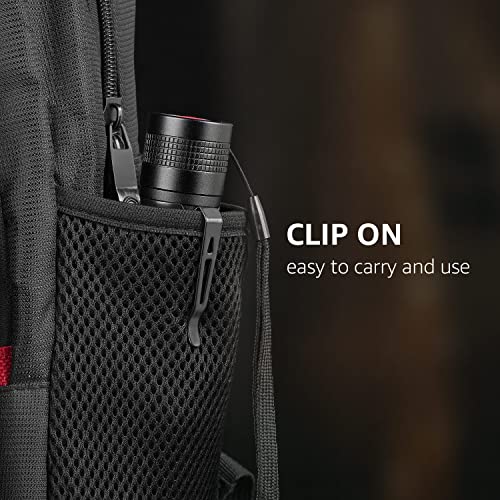 LED Flashlight with Clip, High Lumens, 5 Modes, Zoomable, Waterproof, Lightweight for Camping & Emergencies - 2 Pack