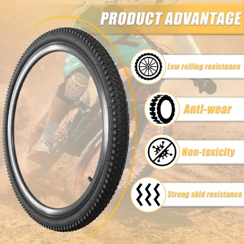 26x1.95 Inch Mountain Bike Tire - Puncture & Wear Resistant Folding Replacement Tire - All Terrain