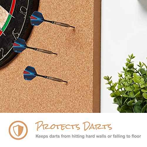 Viper Defender II Cork-Lined Dartboard Surround Reversable Wall Protector, Fits 17.75" and 18" Bristle Dartboards, Compression-Fit Tool-Free Easy Mounting, Tan, Square, 28.25" L x 28.25" W x 1" Thick