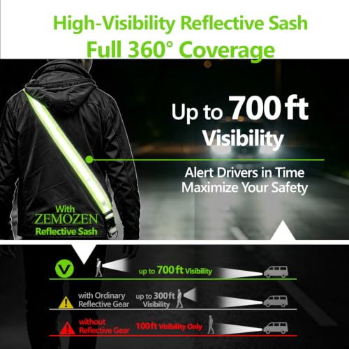 High Visibility Reflective Sash for Night Walking and Running Safety