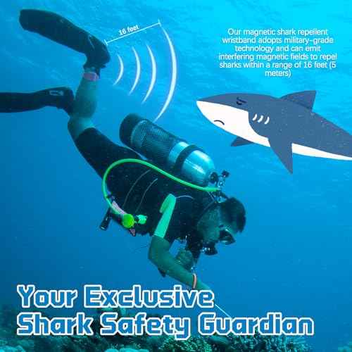 TEE-TEA Magnetic Shark Deterrent Wristband - Shark Repellent Strap for Surfing, Scuba Diving, Snorkeling, Swimming & Ocean Water Sports | Portable Anti Shark Device for Men Women Kids
