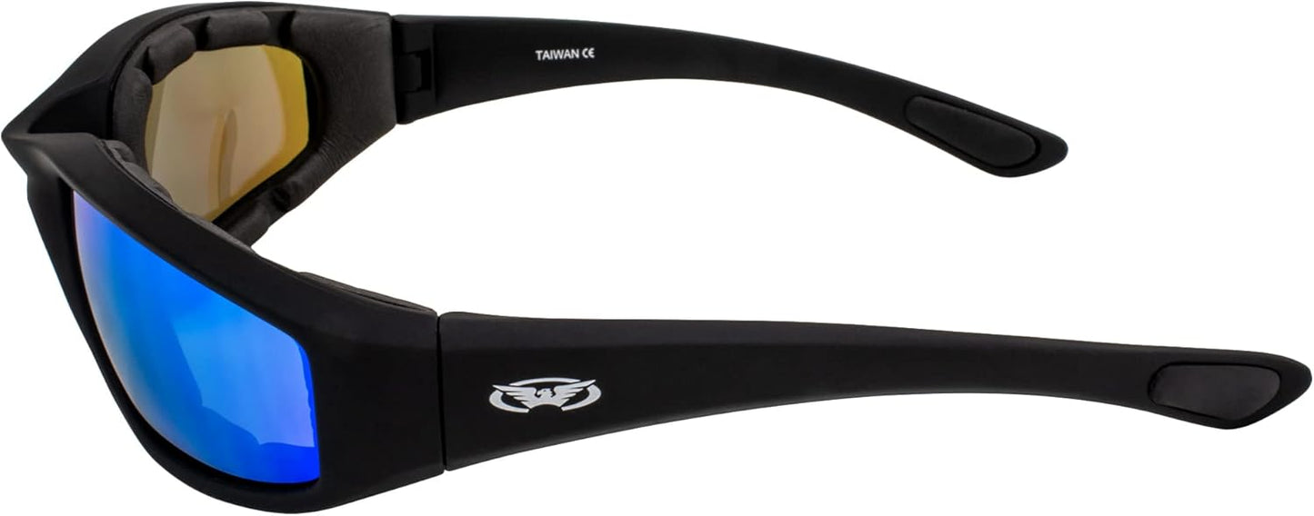 Global Vision Eyewear Black Frame Kickback Riding Glasses with GT Lenses