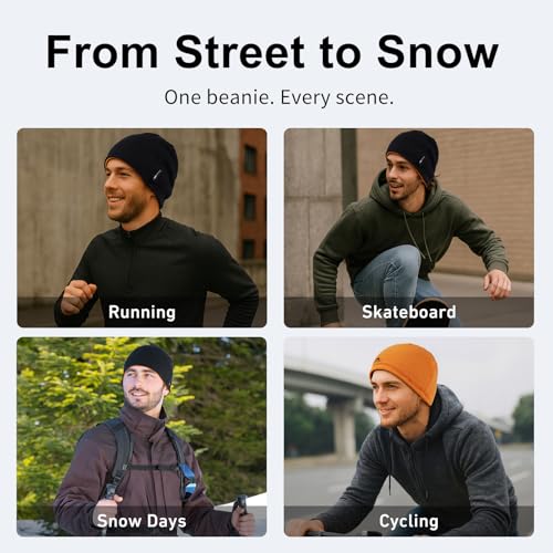 TOP-EX PolarWool¢â Wool Beanie Hat for Men Women Fleece Lined Skull Cap Winter Knit Hat Watch Caps Reversible & Windproof