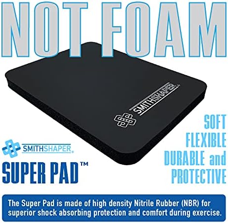 SmithShaper® SUPER PAD Thick Exercise Knee Mat (25.4mm) Cushions Knees and Elbows During Ab Rollouts (ab rolls), Knee Pushups and Planks Workouts/Yoga | Durable, Soft Nitrile Rubber | Resists Odors