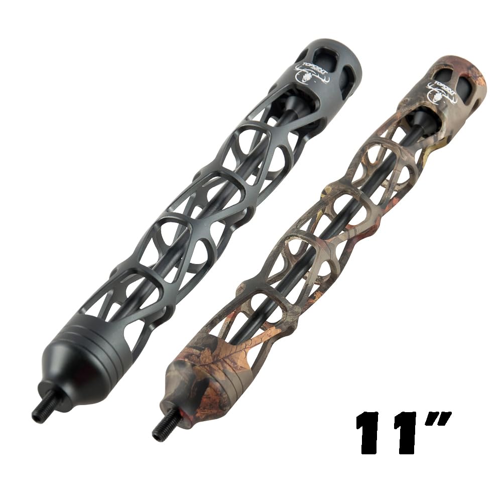 ZSHJGJR Archery Bow Stabilizer Aluminum Alloy, Shock Absorber, 5 Inch 8 Inch 11 Inch, Bow Stabilizer Vibration Damper, All-CNC Aluminum Machined for Compound Bow Accessories (Camo, 8 Inch)
