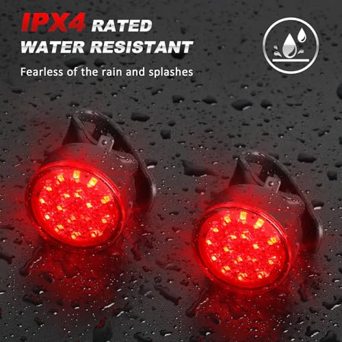 Ascher USB Rechargeable LED Bike Tail Lights 2 Pack, Bright Bicycle Cycling Rear Light, 4 Light Mode Options Safety Bike Light for Adults Kids Men Women Road Mountain(2 USB Cables Included)