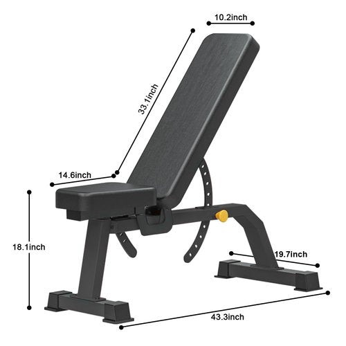 Cometofit Adjustable Bench, Professional Weight Bench, Incline Flat Decline Sit Up Bench,Dumbbell Stool (Black)