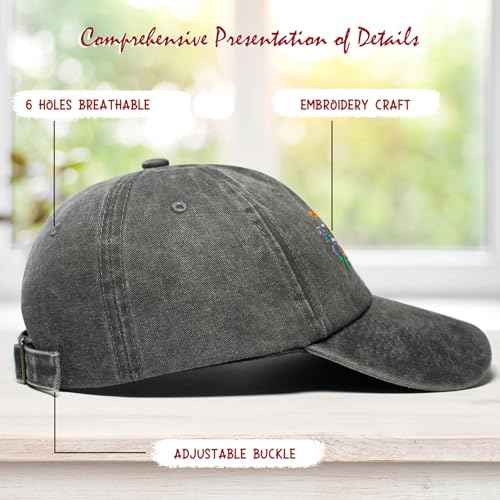 Mountain Trees Hat for Men Women, Embroidered Hiking Camping Climbers Nature Lovers Outdoorsy Baseball Caps Adjustable