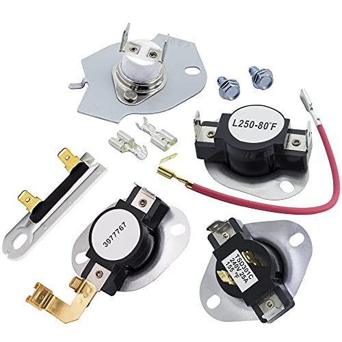 Dryer Repair Kit for Whirlpool Maytag Roper & More - Includes Thermostats & Fuse