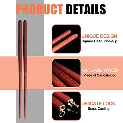 Foldable Chopsticks Travel Set - Rosewood & Copper, Portable & Reusable