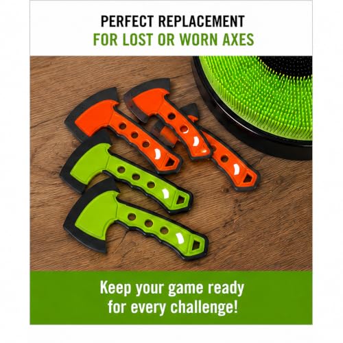 Throwing Axe Replacement Set - 6 Plastic Axes for Bristle Target Games