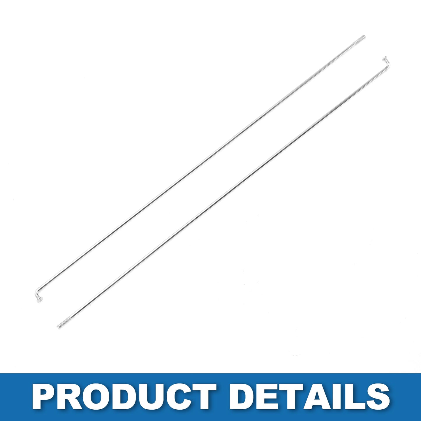 A ABSOPRO Bike Bicycle Spokes 14G 225MM Mountain Bike Spokes Carbon Steel Silver Tone 36Pcs