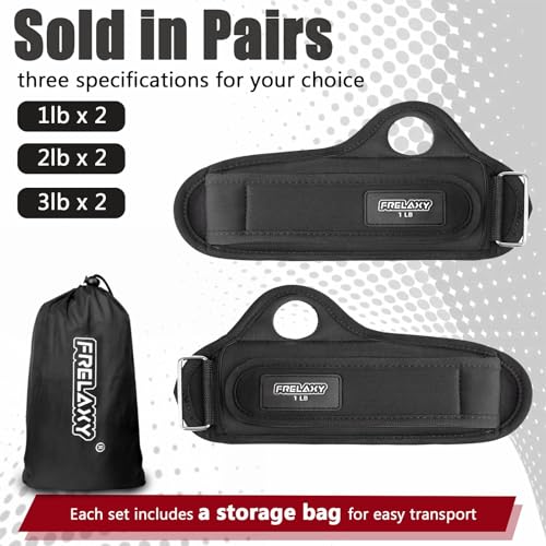Wrist Weights with Thumb Loops - Black, 1 lb Pair for Fitness & Exercise